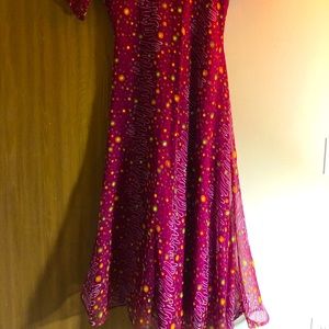 Magenta polka dot dress with rhinestones